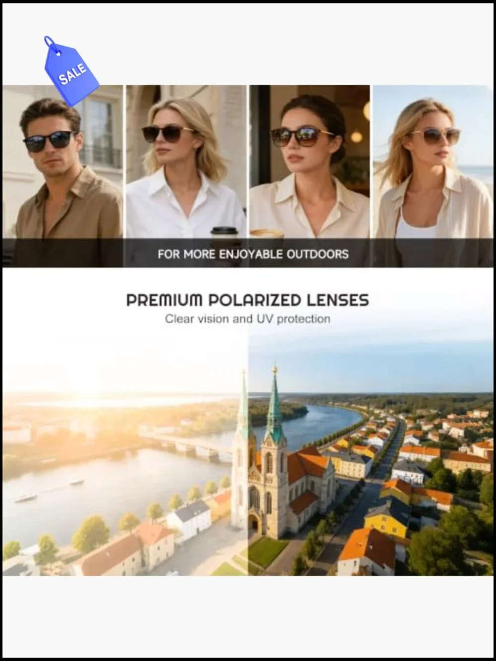 Polarized Round Sunglasses UV Protection Retro Trendy Lightweight